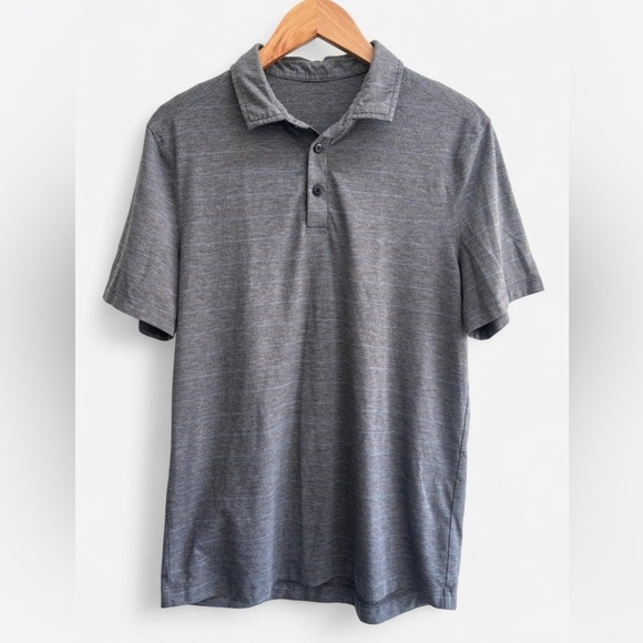 lululemon athletica Other - Lululemon Men’s Evolution Polo Shirt Gray Stripe Size Small performance
